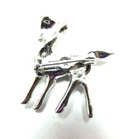 Vintage 1950s Mid-Century Figural Baby Deer Rhinestone Pin - Back - Thumbnail