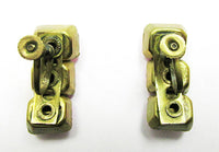 Vintage 1940s Dazzling Geometric Pink Rhinestone Gold-Tone Earrings - Back - Thumbnail