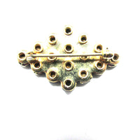 Elegant Vintage 1950s Mid-Century Geometric Garnet-Red Rhinestone Pin - Back - Thumbnail