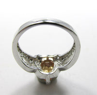 Glamorous Vintage Silver-Tone Pear-Cut Cubic Zirconia Ring - Back - Thumbnail