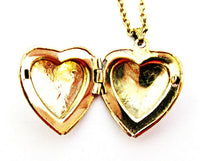 Vintage 1960s Classic Engraved Gold-Toned Heart-Shaped Locket - Opened Locket - Thumbnail