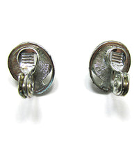 1970s Signed Monet Contemporary Style Pearl Cabochon Earrings - Thumbnail