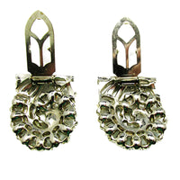 Magnificent Vintage 1930s Sparkling Clear Rhinestone Rhodium Duette - Back of dress clips opened - Thumbnail