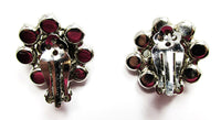 Unsigned Weiss Vintage1950s Clear Rhinestone Pin and Earrings - Back Earrings - Thumbnail
