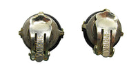 Signed Vogue Vintage 1950s Designer Black Rhinestone Earrings - Back - Thumbnail