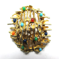 Signed Vintage 1950s Hattie Carnegie Avant-Garde Mid-Century Pin - Front - Thumbnail