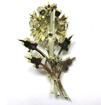 Attractive Vintage Collectible 1960s Citrine Diamante Floral Pin - Back - Thumbnail
