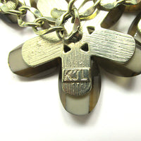 Signed Kenneth Jay Lane 1970s Magnificent Runway Floral Bib Necklace - Signature - Thumbnail