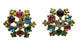 Vintage 1950s Mid-Century Multicolored Rhinestone and Gold Earrings