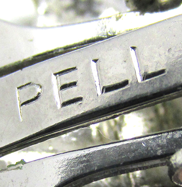 Signed Pell Vintage 1950s Opulent Clear Diamante Clip-On Earrings - Signature