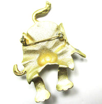 Adorable 1970s Vintage Contemporary Style Gold Grumpy Cat Pin - Back - Thumbnail