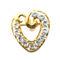 Timeless Vintage 1950s Signed DCE Designer Gold Filled Heart Pin - Front - Thumbnail