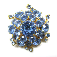 Gorgeous vintage 1950s Austria Sparkling Light Sapphire Diamante Pin - Front - Thumbnail