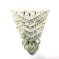 Lovely Signed WMCA 1930s Vintage Diamante Versatile Dress Clip - Front - Thumbnail
