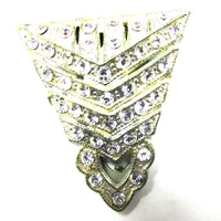 Lovely Signed WMCA 1930s Vintage Diamante Versatile Dress Clip - Front - Thumbnail
