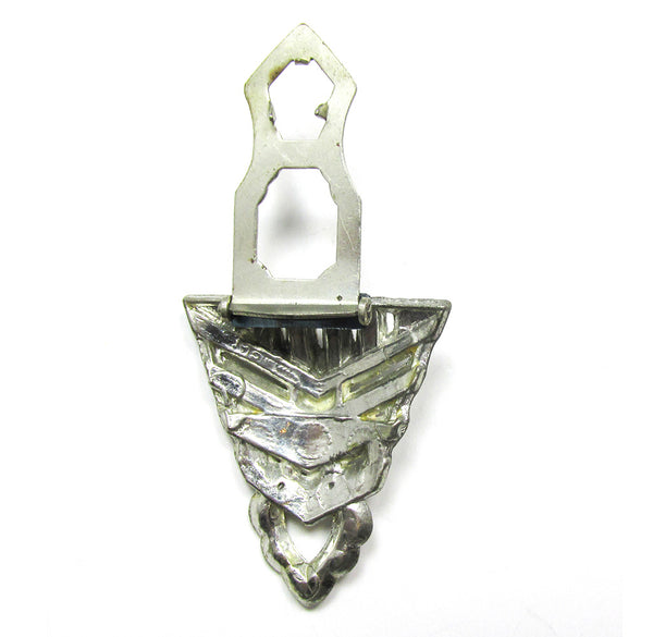 Lovely Signed WMCA 1930s Vintage Diamante Versatile Dress Clip - Back