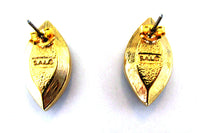 Stunning Signed SAL (Swarovski) Vintage Sapphire Rhinestone Earrings - Back - Thumbnail