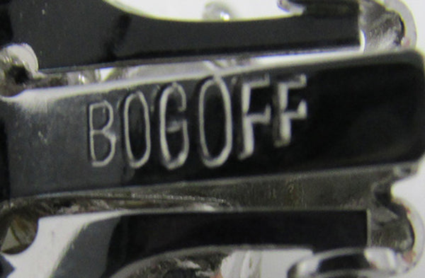 Signed Bogoff Vintage 1950s Mid-Century Designer Pearl Floral Earrings - Signature