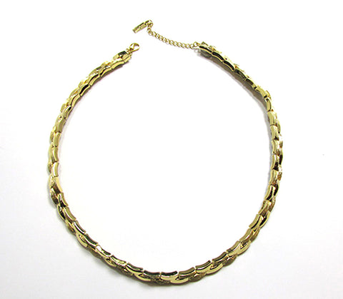 Napier Vintage 1980s Retro Contemporary Style Gold Link Necklace - Front