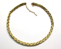 Napier Vintage 1980s Retro Contemporary Style Gold Link Necklace - Back - Thumbnail