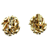 Crown Trifari Vintage 1950s Ruby Rhinestone Bracelet and Earrings - Earring Backs - Thumbnail