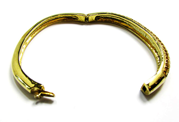 Vintage 1980s Contemporary Style Champagne-Colored Rhinestone Bracelet - Opened Bracelet