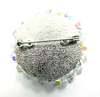 Dazzling Vintage 1950s Mid-Century Timeless Crystal Circular Pin - Back - Thumbnail