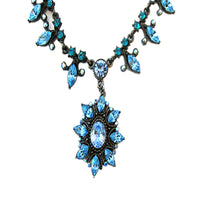 Vintage 1970s Contemporary Style Rhinestone Necklace and Earrings Set - Necklace Close Up - Thumbnail