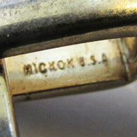 Signed Hickok 1950s Vintage Mid-Century Geometric Gold Cufflinks - Signature - Thumbnail