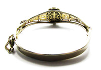 Edwardian-Style Vintage 1940s Carnelian and Pearl Cuff Bracelet - Back - Thumbnail