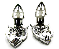 Exceptional Vintage 1930s Art Deco Clear Rhinestone Dress Clips - Back - Thumbnail