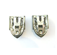 Marked 1930s Vintage Impeccable Art Deco Style Diamante Duette - Dress Clip Backs - Thumbnail
