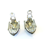 Marked 1930s Vintage Impeccable Art Deco Style Diamante Duette - Dress Clip Backs - Thumbnail