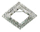 Vintage 1950s Stunning Diamond-Shaped Silver Clear Rhinestone Pin