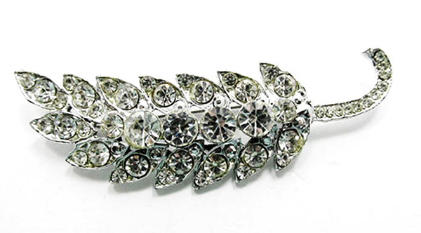 Signed H. Pomerantz Rare 1950s Vintage Rhinestone Floral Spray Pin - Front