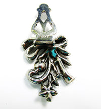 Vintage 1930s Signed Lisner Designer Art Deco Rhinestone Dress Clip - Back - Thumbnail