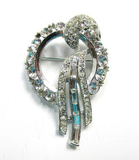 Weiss Signed Vintage 1950s Collectible Clear Rhinestone Circle Pin  - Front - Thumbnail