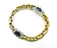 1930s Vintage Signed Crown Trifari Art Deco Rhinestone Bracelet - Front - Thumbnail