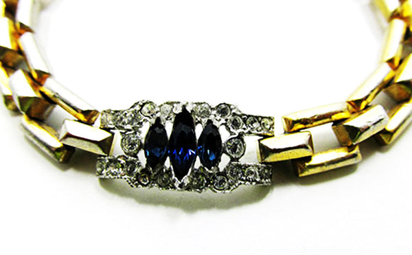 1930s Vintage Signed Crown Trifari Art Deco Rhinestone Bracelet - Close Up