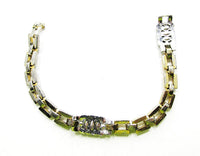 1930s Vintage Signed Crown Trifari Art Deco Rhinestone Bracelet - Back - Thumbnail