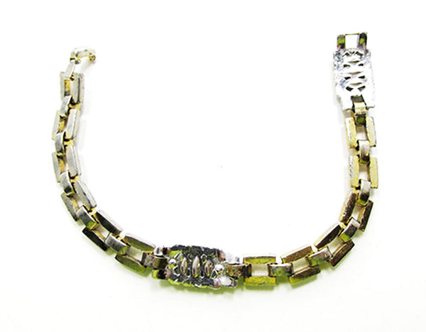 1930s Vintage Signed Crown Trifari Art Deco Rhinestone Bracelet - Back