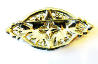 Distinctive Vintage 1920s Art Deco Rhinestone Silver Pot Metal Pin