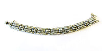 1930s Vintage Timeless Art Deco Clear Rhinestone and Pot Metal Bracelet - Front - Thumbnail
