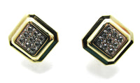 Signed Avon 1960s Vintage Geometric Rhinestone Necklace and Earrings - Earrings - Thumbnail