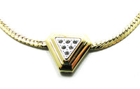 Signed Avon 1960s Vintage Geometric Rhinestone Necklace and Earrings  -Necklace Close Up - Thumbnail