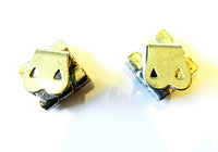 Vintage 1930s Geometric Clear Rhinestone Shoe Clips - Back - Thumbnail