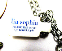 Vintage 1980s Lia Sophia Abalone, Mother-of-Pearl, and Bead Necklace - Tag - Thumbnail