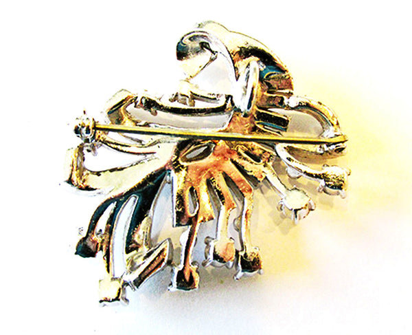 Vintage 1950s Stunning Clear Rhinestone and Silver Pin/Pendant - Back