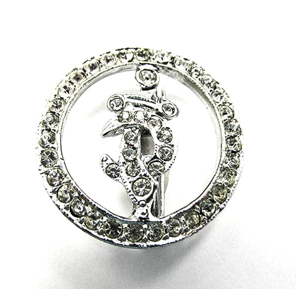 Vintage 1950s Ora Clear Rhinestone Masonic Shriners Pin - Front