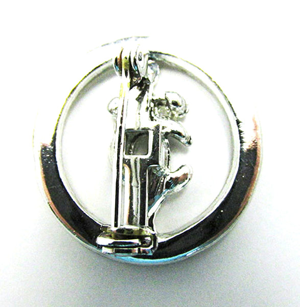 Vintage 1950s Ora Clear Rhinestone Masonic Shriners Pin - Back